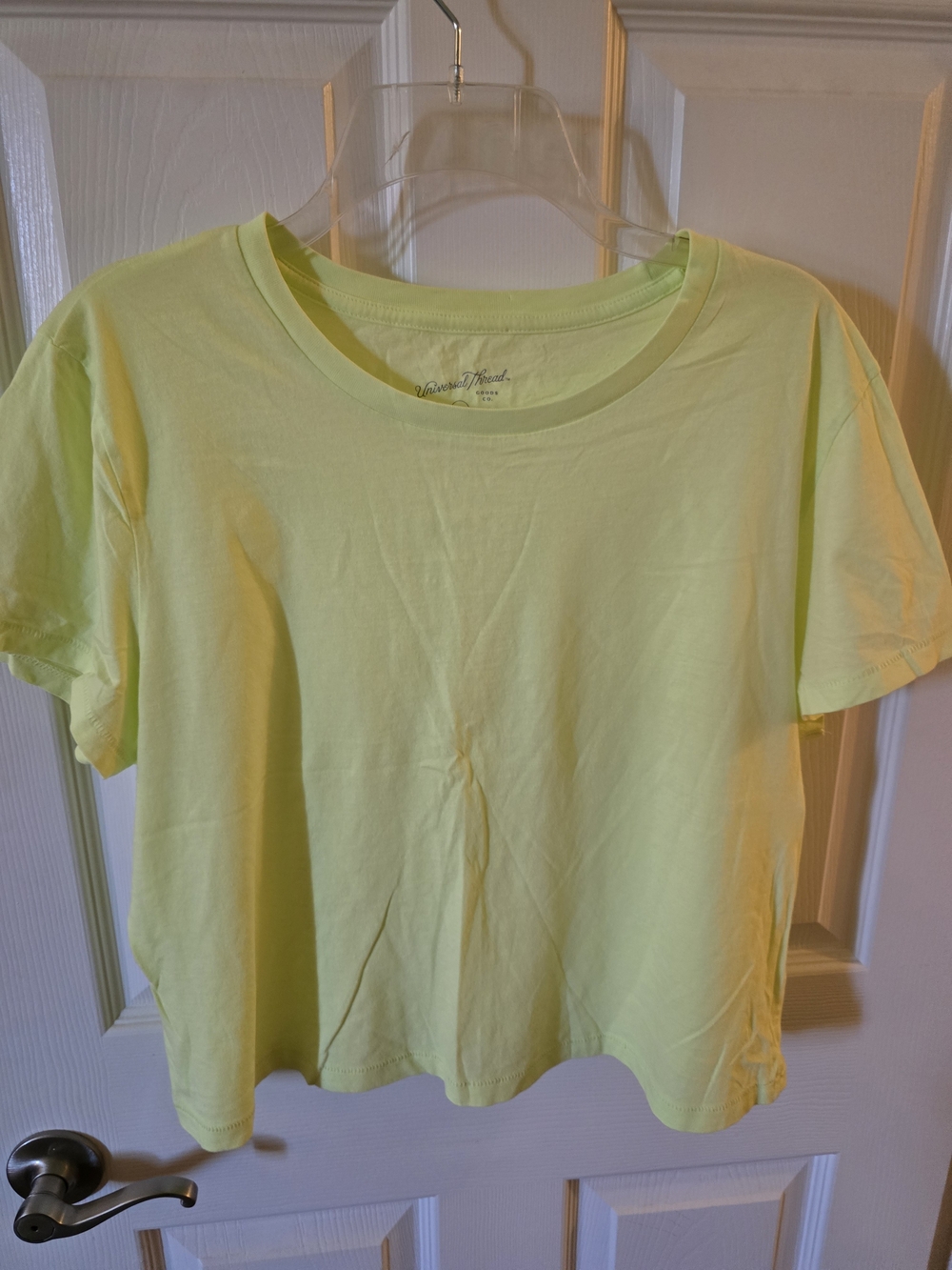 Universal Thread Short Sleeve Cropped Tee In Neon Yellow